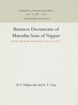 cover image of Business Documents of Murashu Sons of Nippur